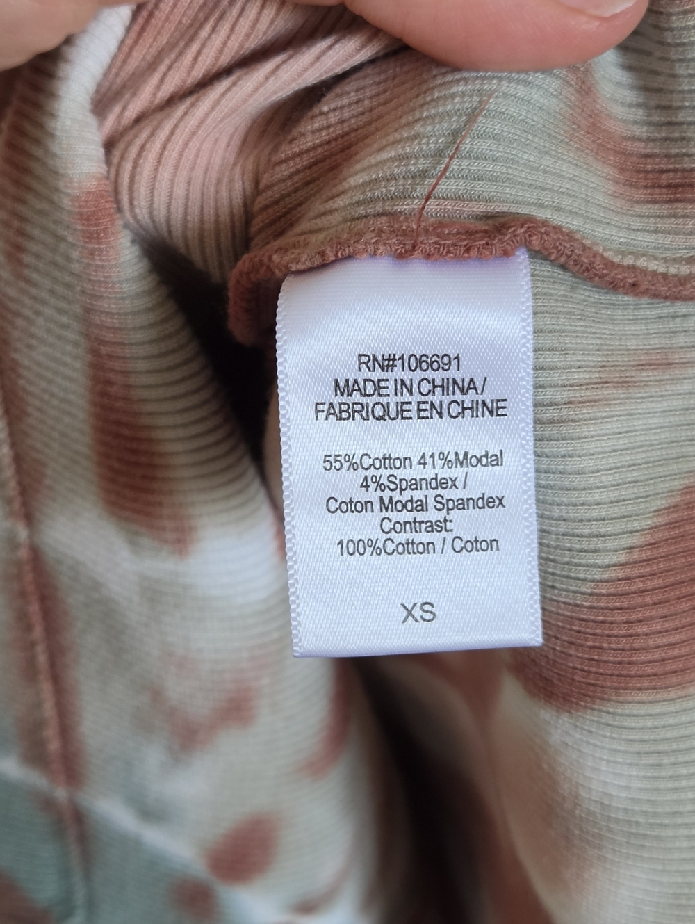 Young Fabulous & Broke Lyra Dress Coral & White Spin Tie Dye Ribbed Midi - Picture 5 of 6